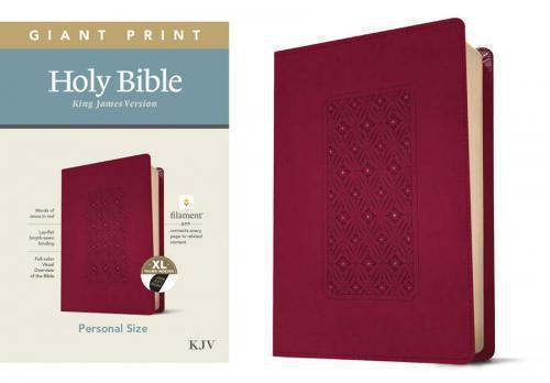 Biblia KVJ Tamaño Manual, Imitación Piel, Color Cranberry con Indice