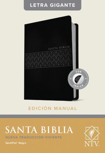 Biblia NTV, Tamaño manual, letra grande, Imitación piel Color Negro con Indice