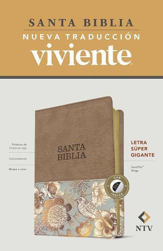 Biblia NTV Tamaño SuperGigante, Imitación Piel Color Beige con Indice