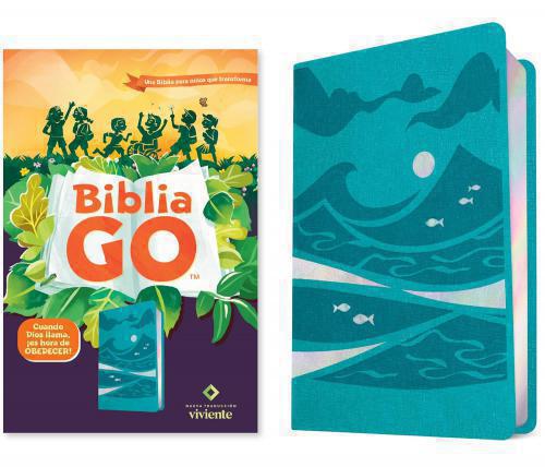 Biblia Go NTV, SentiPiel, Color Verde Azul - Una Biblia para niños que transform
