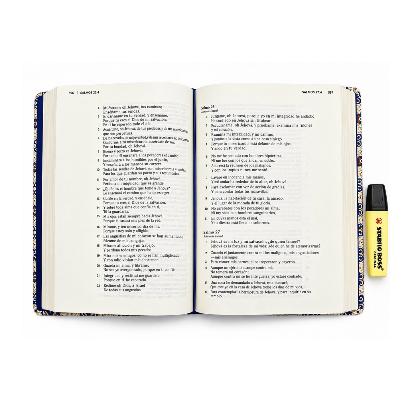 Biblia RVR60 Apuntes Edición Letra Grande Piel Fabricasa y Moisaico Crema y Azul