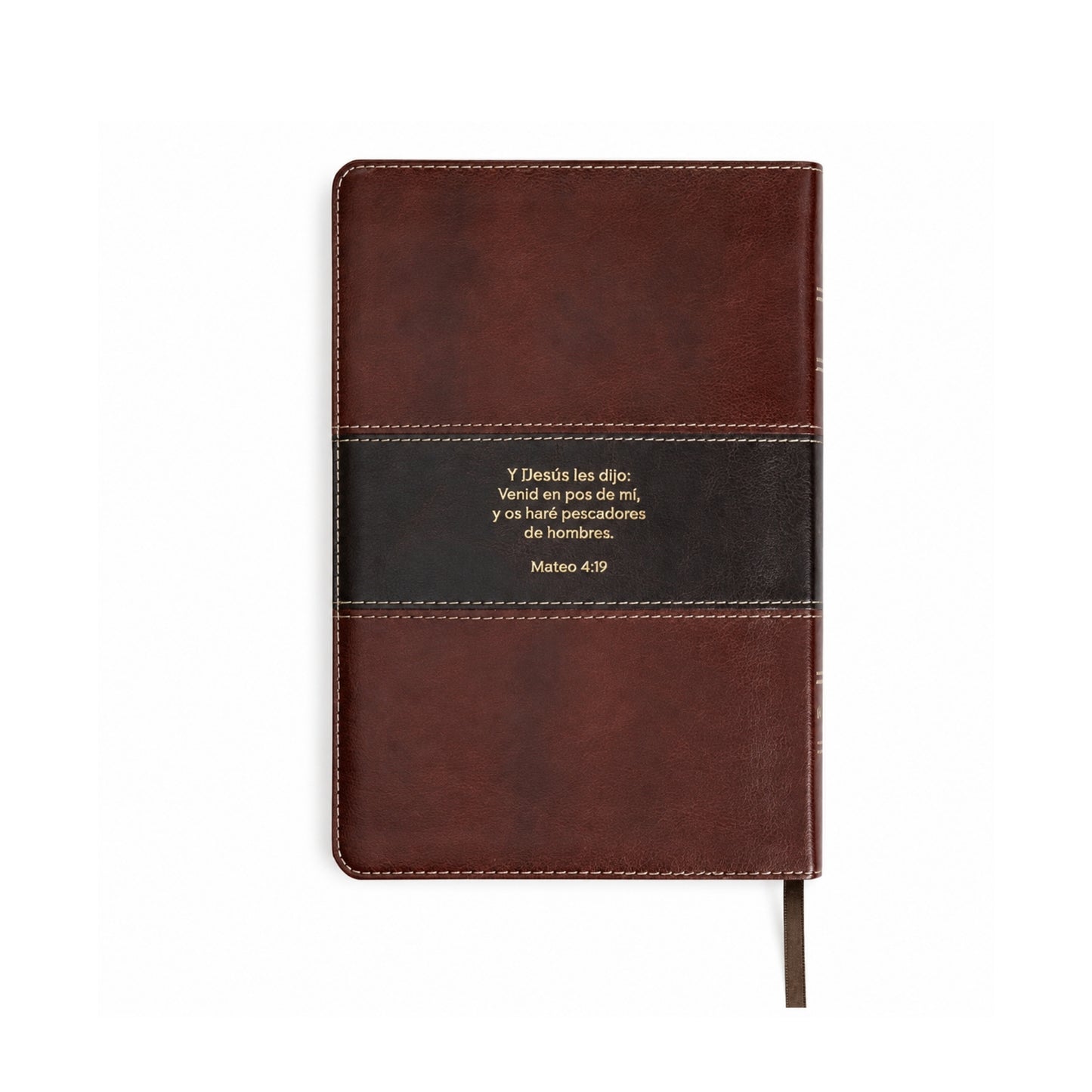 Biblia RVR 1960 Pescador con letra grande, caoba símil piel