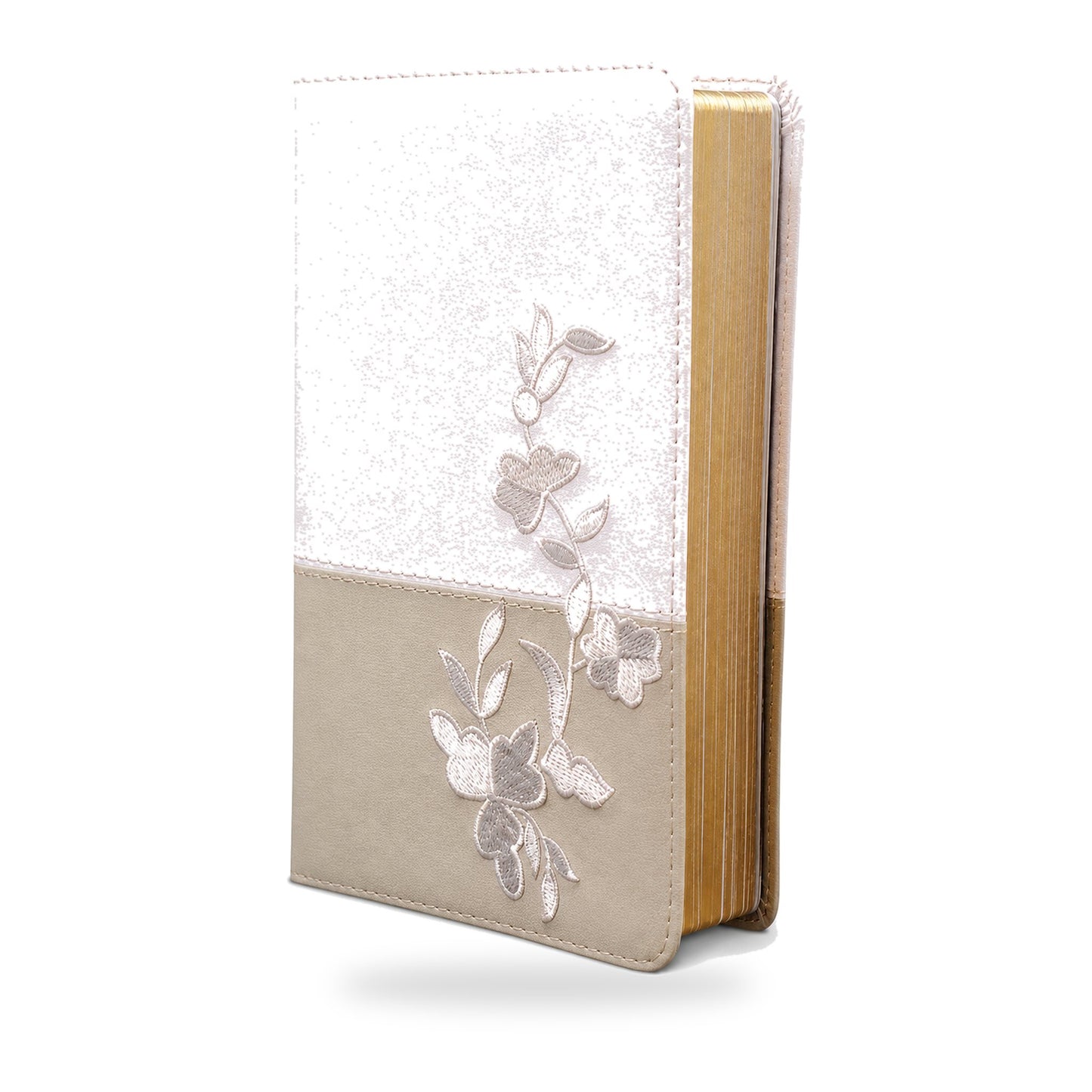 Biblia RVR1960 Recuerdo de Boda, Blanco, Lino, Encaje Simil Piel