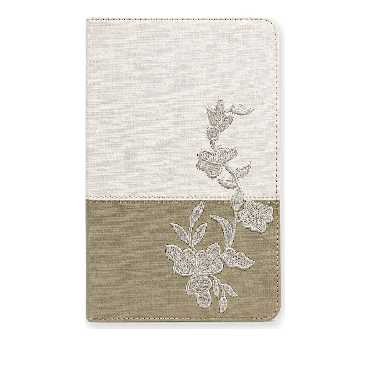 RVR1960 Wedding Souvenir Bible, White, Linen, Faux Leather Lace