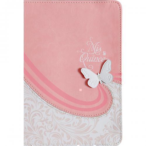 RVR60 Bible My Quinceanera Imitation Leather Pink White Compact Size