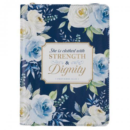 Diario Imitación Piel, Stregth Dignity Con Cierre, Diseño Floral