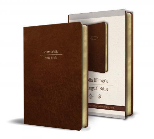 Biblia Bilingüe RVR1960-ESV Tamaño Grande, Sentipiel Color Café, Canto Dorado