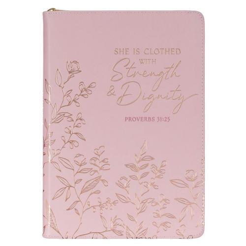 Diario Imitación Piel con Cierre - Strength & Dignity