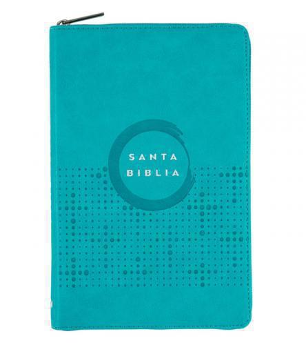 Biblia Nvi, Ultrafina, Piel Especial Con Cierre, Turquesa