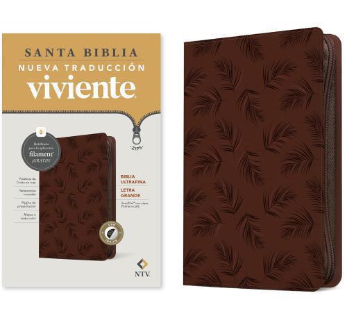 NTV Bible, Giant Print Ultraslim, Imitation Leather, Brown, Zippered e