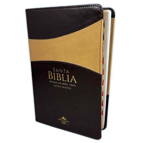 RVR1960 Bible Handy Size, Large Print, Imitation Leather Brown/Beige