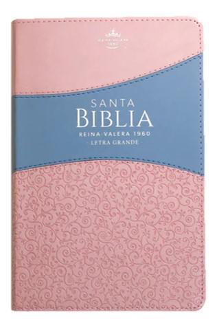 RVR1960 Manual Size Bible, Imitation Leather, Pink with Zipper and Index