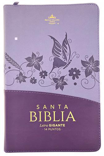 RVR1960 Manual Size Bible, Imitation Leather, Lilac, Giant Print with Zipper