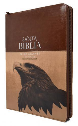 RVR1960 Giant Print Bible, Imitation Leather, Brown with Zipper and Index