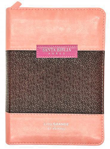 RVR1960 Compact Bible, Imitation Leather, Pink/Brown, Large Print with