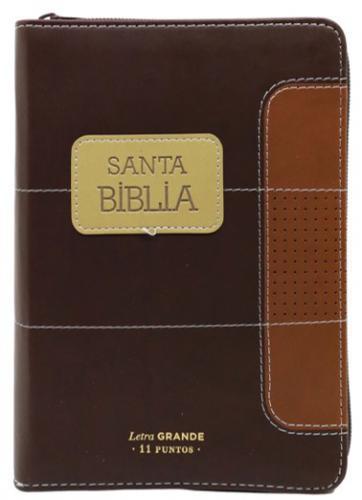 Biblia RVR1960 Tamaño Compacta, Imitación Piel, Color Cafe/Marron, Letra Grande