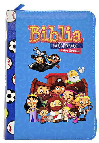 My Great Journey Bible Reina Valera 1960, Faux Leather, Blue With Zipper