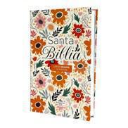 Bible, Flex Cover, Manual Size, Orange Floral Design