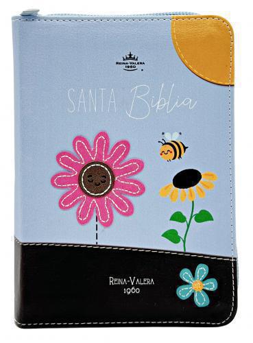 RVR1960 Bible Imitation Leather, Pocket Size with Zipper, Blue, Pink