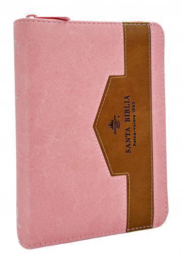 RVR1960 Imitation Leather Bible, Pocket Size with Zipper and Index, Pink