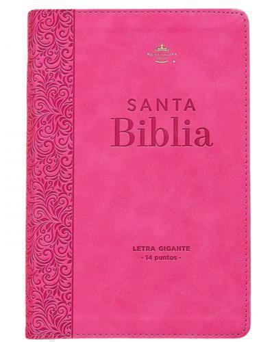 RVR1960 Bible Imitation Leather, Manual Size, Large Print, Pink