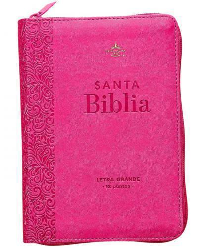 RVR1960 Bible, Imitation Leather, Portable Size, Fuchsia with Zipper and Index