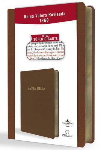RVR1960 Bible, Large Print, Imitation Leather, Brown