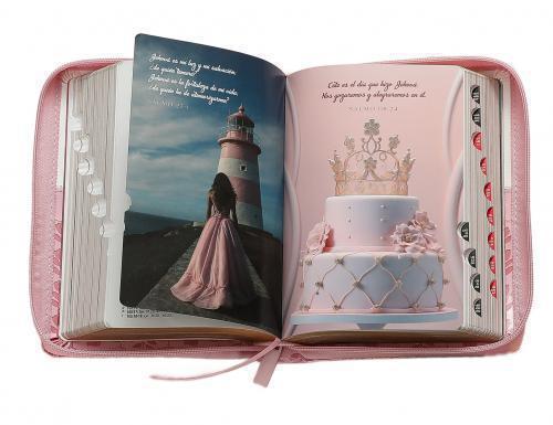 RVR1960 Quinceañera Bible, Imitation Leather, Portable Size with Zipper and Index