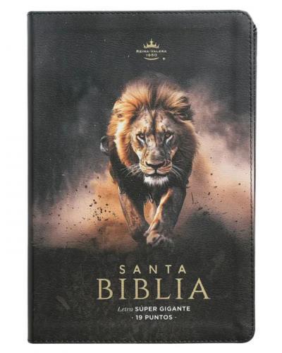 RVR1960 Bible, Imitation Leather, Super Giant, Lion of Judah Design