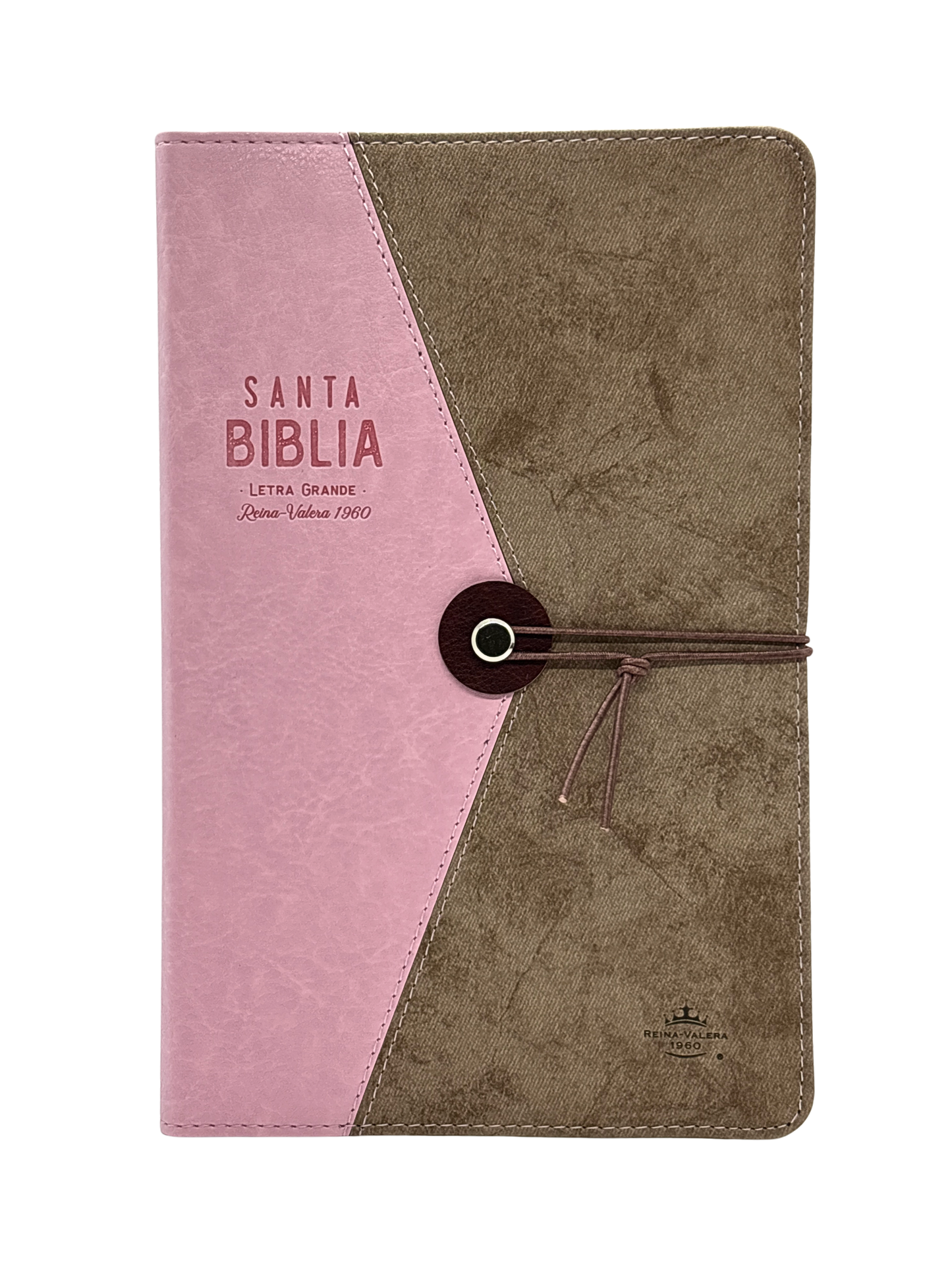 Reina-Valera 1960 Bible, Manual Size with Zipper, Pink/Brown
