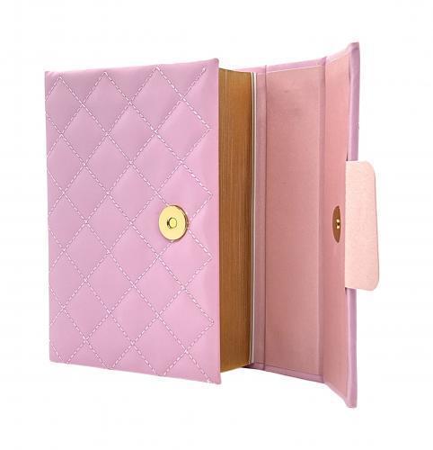 Reina-Valera 1960 Bible Large Print Light Pink with Handle and Magnetic Clasp