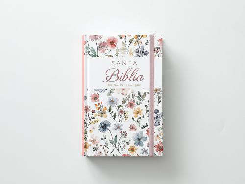 RVR1960 Bible Hardcover, Handy Size With Elastic, White Spring
