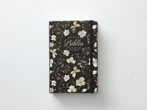 RVR1960 Bible, Hardcover, Compact Size with Elastic, Black Spring
