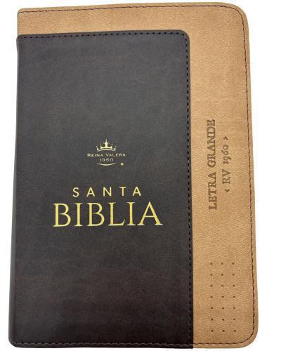 Reina Valera 1960 Bible, Imitation Leather, Compact Size, Large Print, Brown