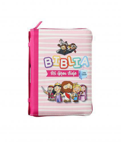 Biblia para Niñas, Rosa, Reina-Valera 1960 “Mi Gran Viaje” Letra Grande con Cier