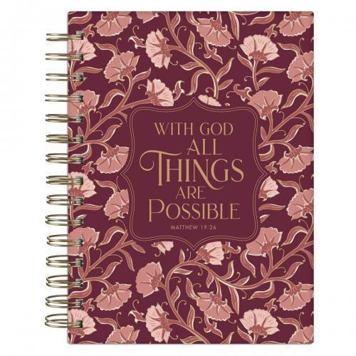 Things Are Possible Burgundy Notebook, Matthew 19:26