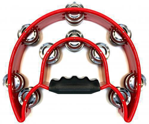 Large Double Arch Red Half Moon Tambourine
