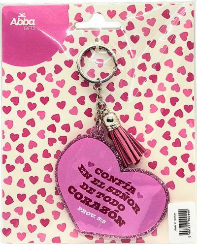 Acrylic Glitter Keychain - Heart