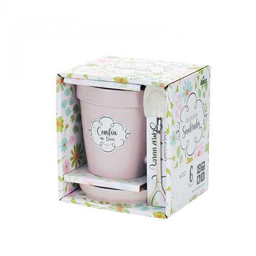 14oz flower pot shaped mug, Sower Collection - "Trust in God"