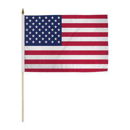 Bandera Sm Usa 12x18 Palito Madera