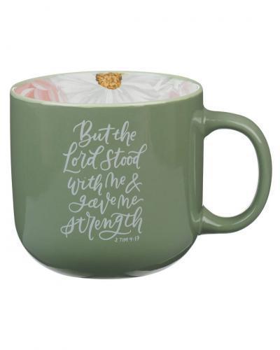 Ceramic Mug - The Lord Stood with Me Sage Green Floral
