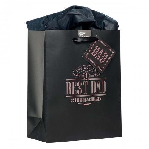 Bolsa de Regalo "Best Dad" Tamaño Mediano con Tissue Paper