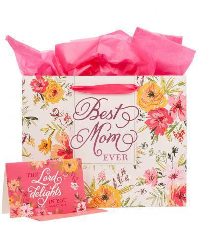 Bolsa para Regalo, Tamaño Grande - Best Mom Ever, Incluye Tarjeta