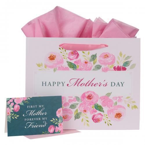 Gift bag: "Happy Mother's Day Pink Peony" large size