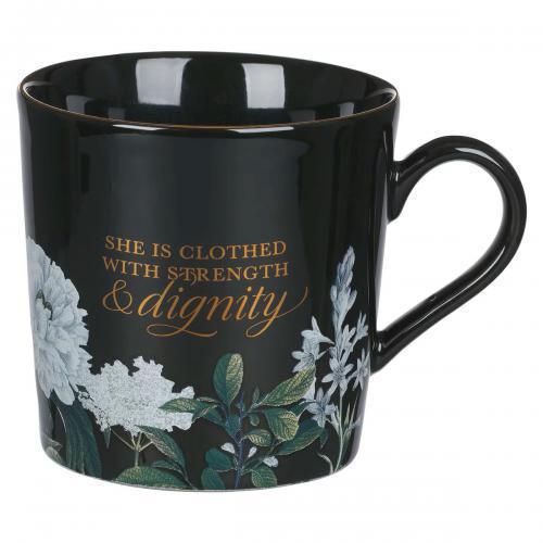 Taza de cerámica 14 oz “She is clothed with strength & dignity”