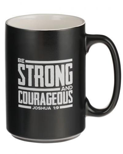Taza de ceramica, 14 onzas - Strong And Courageous