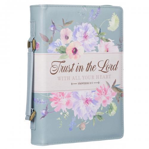 Forro para Biblia Tamaño Mediano- Trust In The Lord Floral