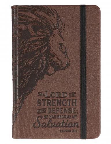 Hardcover Notebook with Faux Leather, Coffee color, with Elastic - Strength an