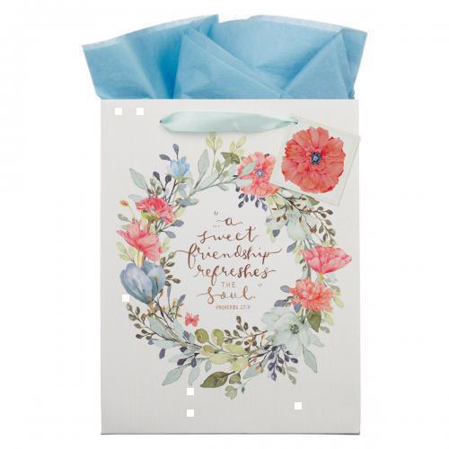Gift Bag, Large Size, Design, Sweet Friendship Floral