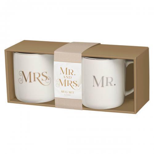 Set of 2 Mr & Mrs Mugs, White